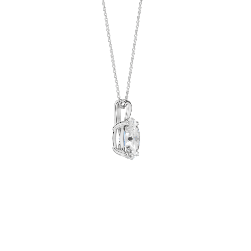 Solitaire Pendant (Oval) in 14K White Gold – Silvadi Jewelry Aurora CO