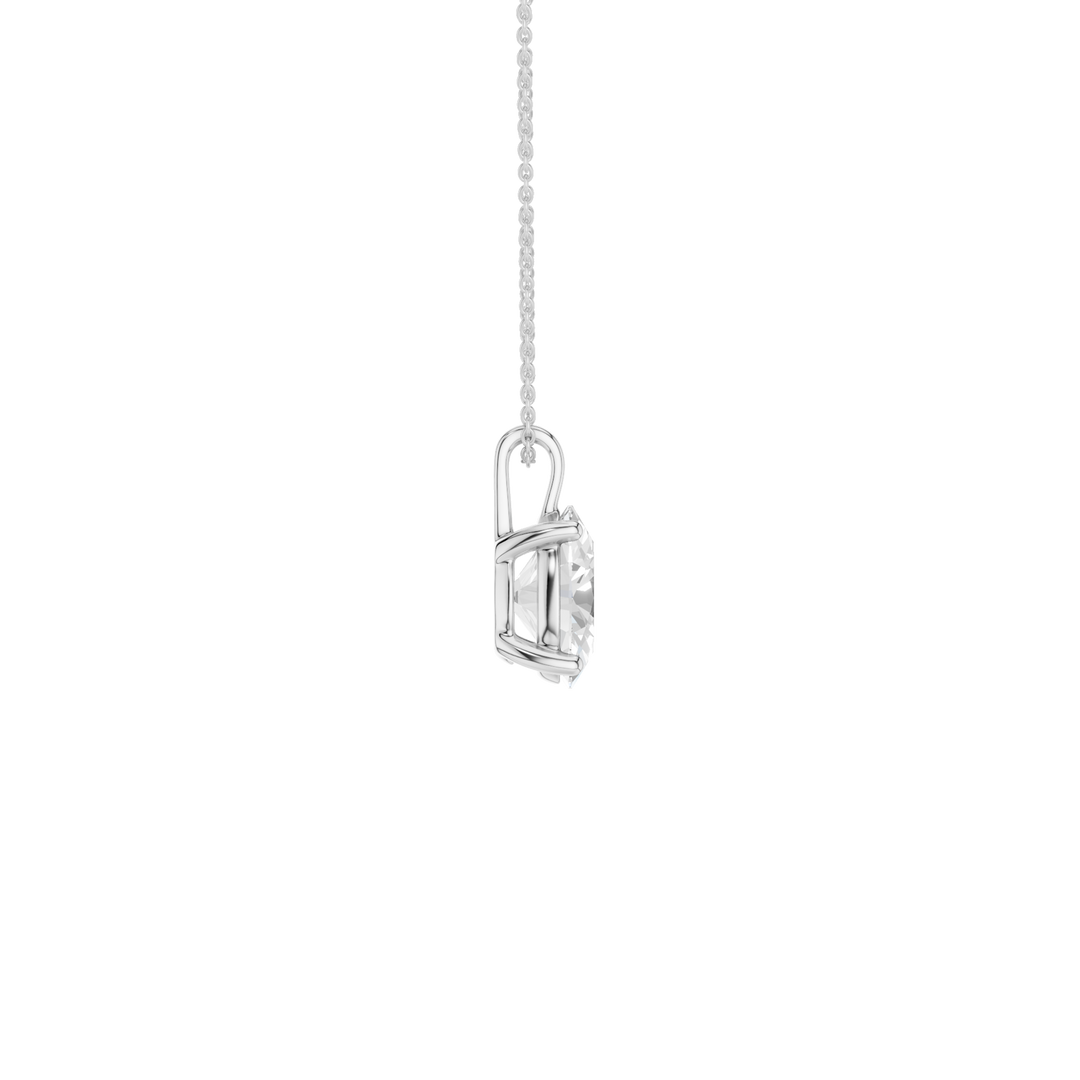 Solitaire Pendant (Oval) in 14K White Gold – Silvadi Jewelry Aurora CO