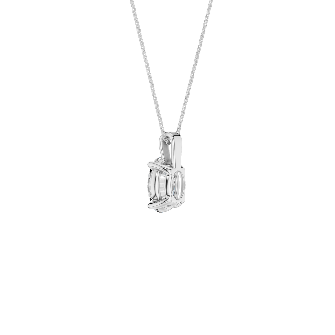Solitaire Pendant (Oval) in 14K White Gold – Silvadi Jewelry Aurora CO