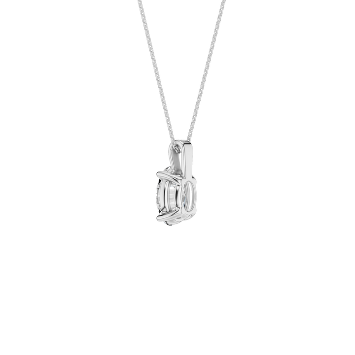Solitaire Pendant (Oval) in 14K White Gold – Silvadi Jewelry Aurora CO
