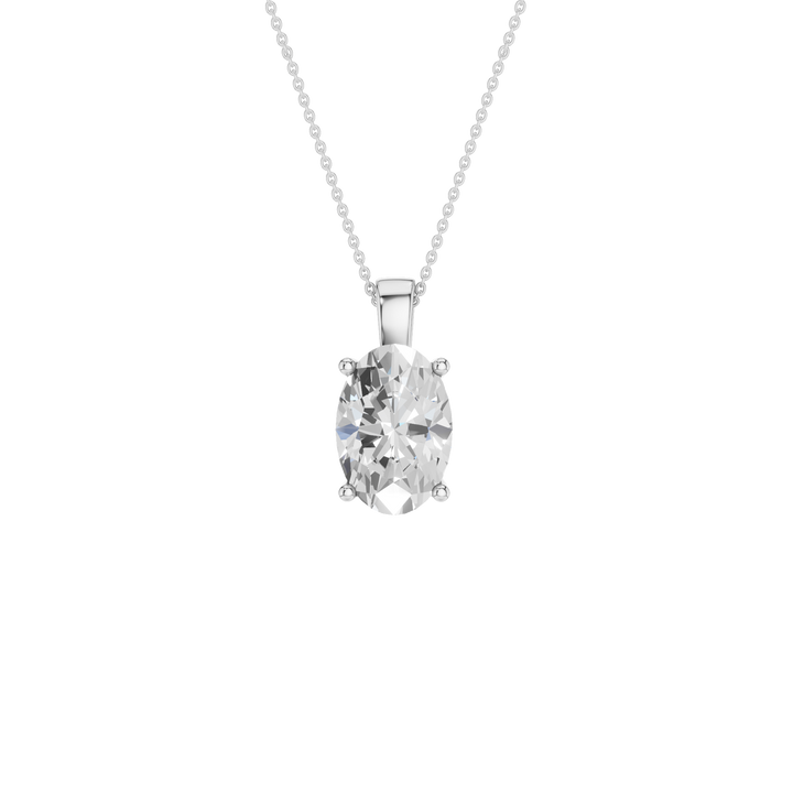 Solitaire Pendant (Oval) in 14K White Gold – Silvadi Jewelry Aurora CO