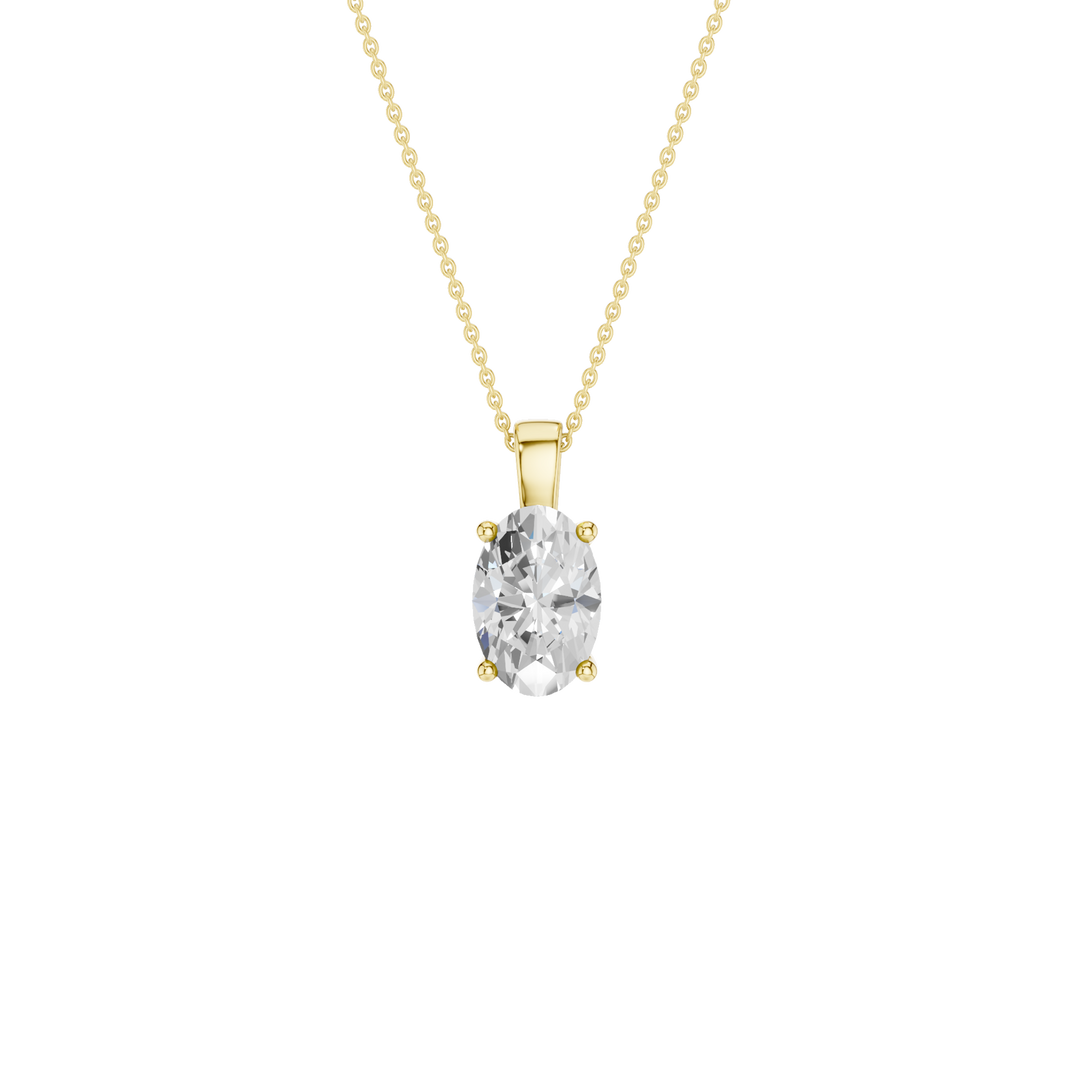 Solitaire Pendant (Oval) in 14K Yellow Gold – Silvadi Jewelry Aurora CO