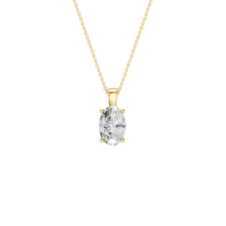 Solitaire Pendant (Oval) in 14K Yellow Gold – Silvadi Jewelry Aurora CO