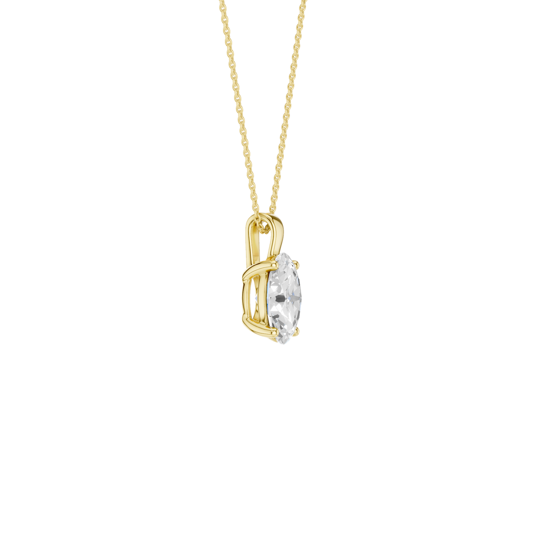 Solitaire Pendant (Oval) in 14K Yellow Gold – Silvadi Jewelry Aurora CO