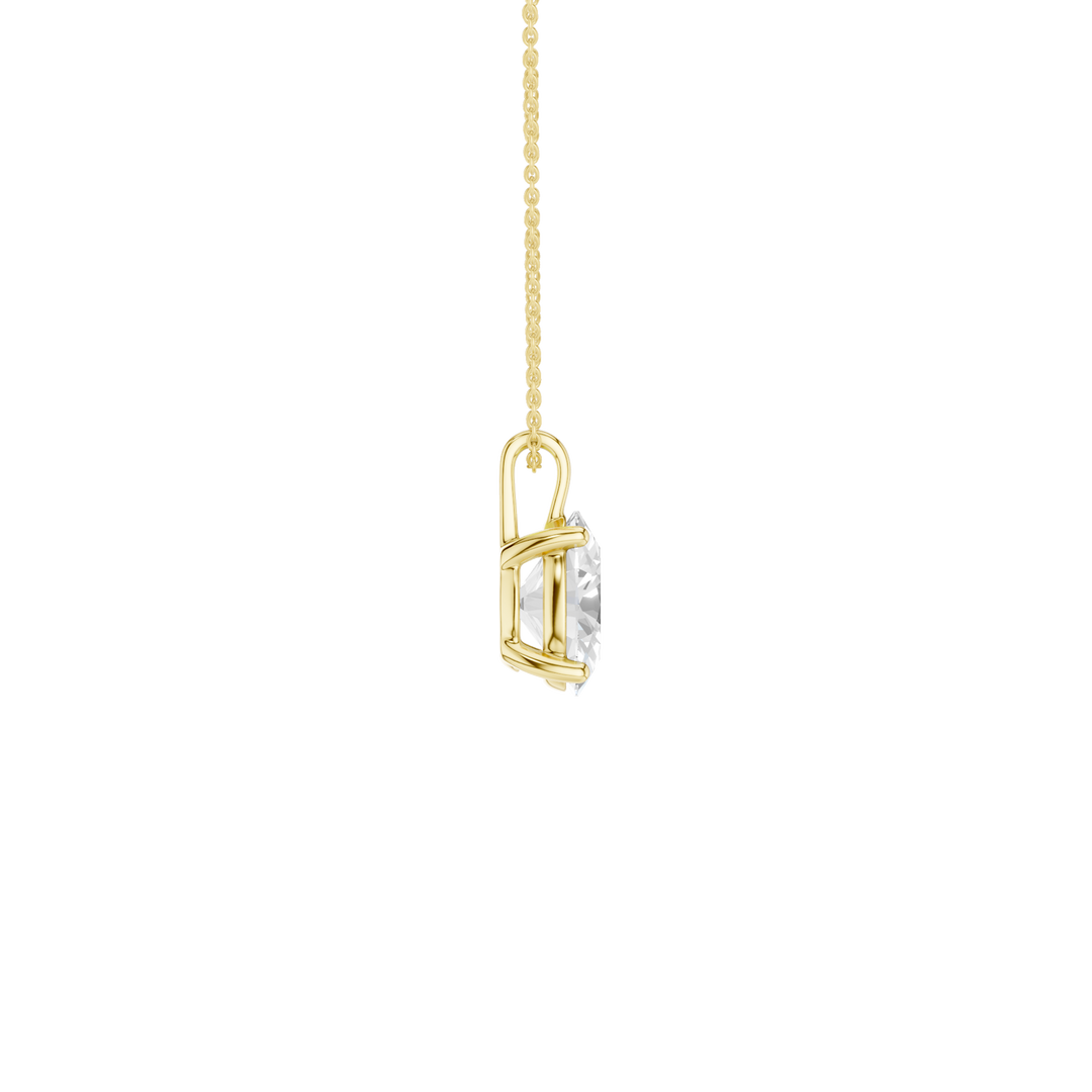 Solitaire Pendant (Oval) in 14K Yellow Gold – Silvadi Jewelry Aurora CO