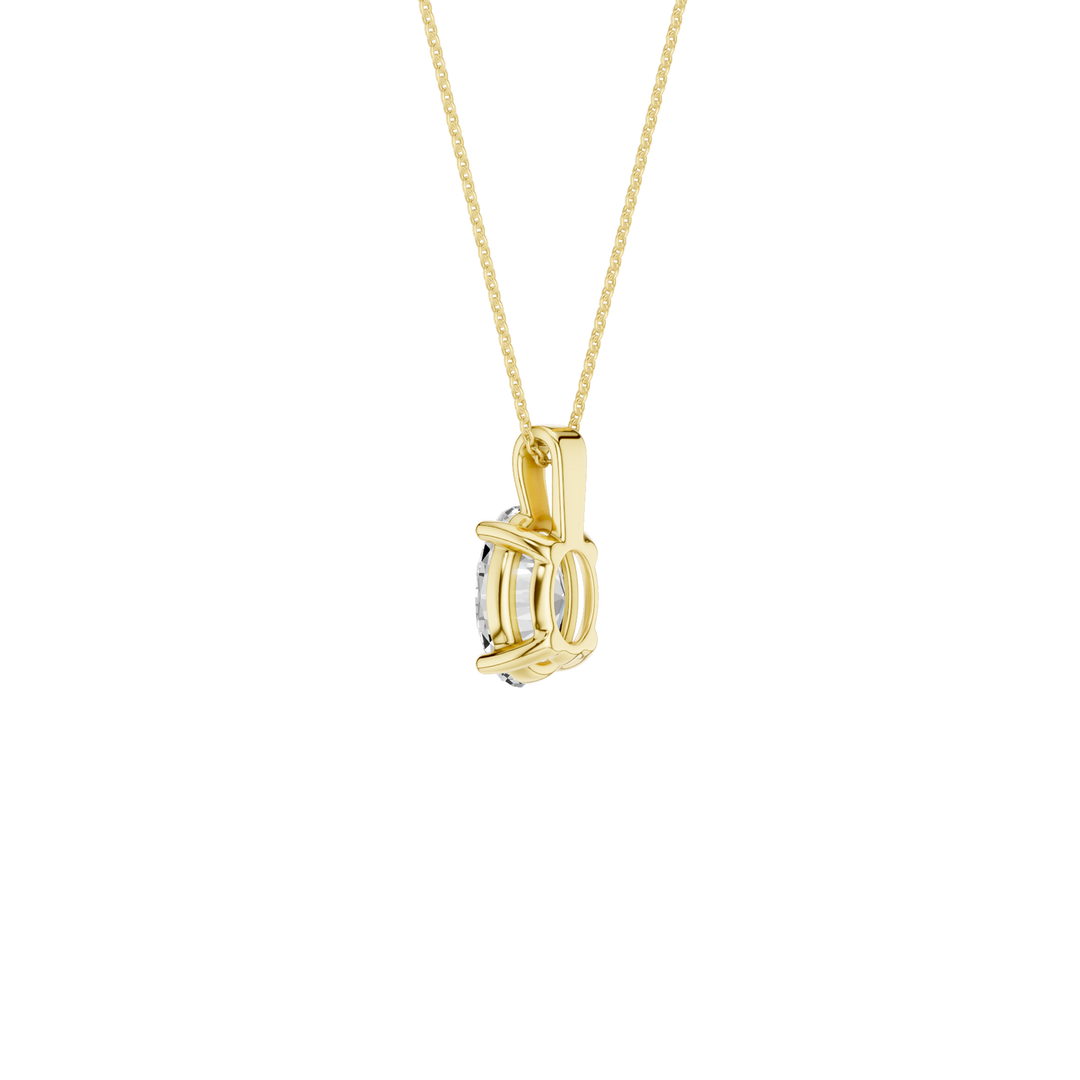 Solitaire Pendant (Oval) in 14K Yellow Gold – Silvadi Jewelry Aurora CO