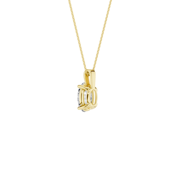 Solitaire Pendant (Oval) in 14K Yellow Gold – Silvadi Jewelry Aurora CO