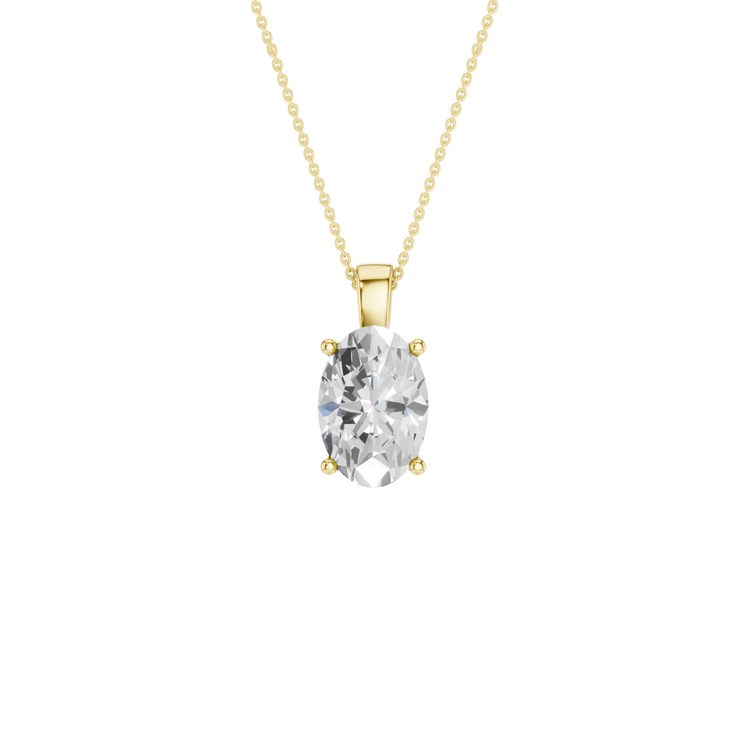 Solitaire Pendant (Oval) in 14K Yellow Gold – Silvadi Jewelry Aurora CO