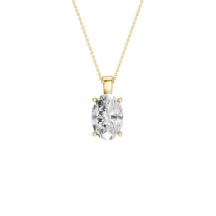 Solitaire Pendant (Oval) in 14K Yellow Gold – Silvadi Jewelry Aurora CO