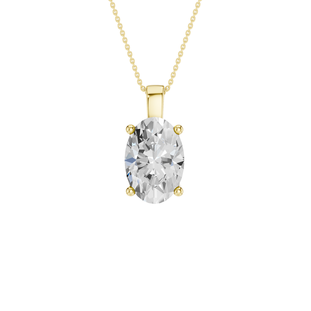 Solitaire Pendant (Oval) in 14K Yellow Gold – Silvadi Jewelry Aurora CO