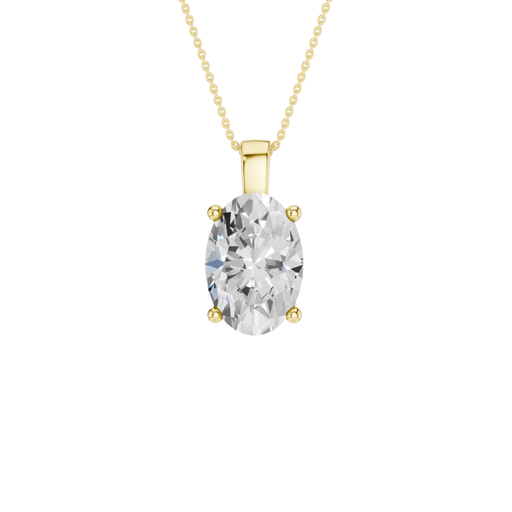 Solitaire Pendant (Oval) in 14K Yellow Gold – Silvadi Jewelry Aurora CO