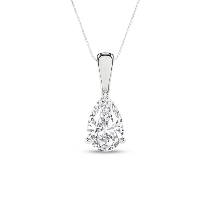 Solitaire Pendant (Pear) in 14K White Gold – Silvadi Jewelry Aurora CO