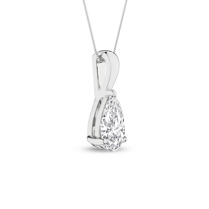 Solitaire Pendant (Pear) in 14K White Gold – Silvadi Jewelry Aurora CO
