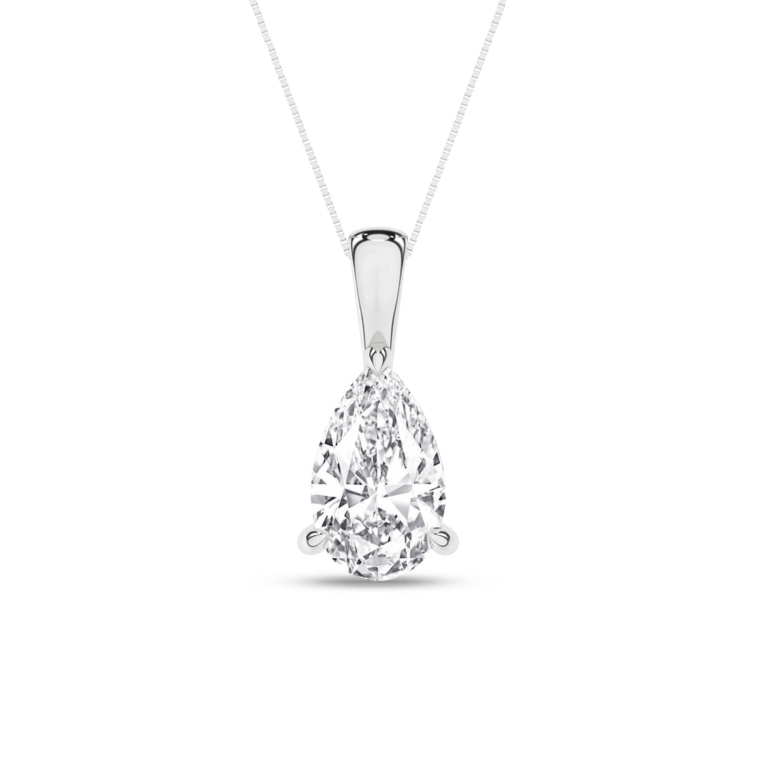 Solitaire Pendant (Pear) in 14K White Gold – Silvadi Jewelry Aurora CO