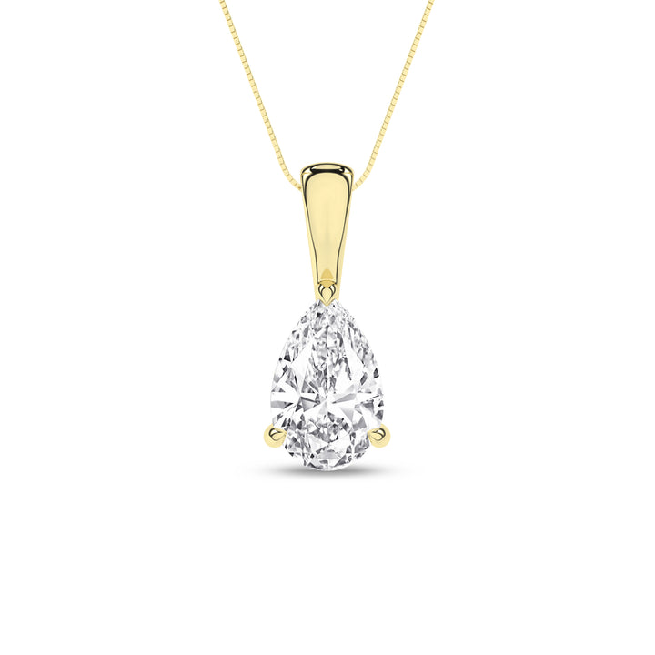 Solitaire Pendant (Pear) in 14K Yellow Gold – Silvadi Jewelry Aurora CO