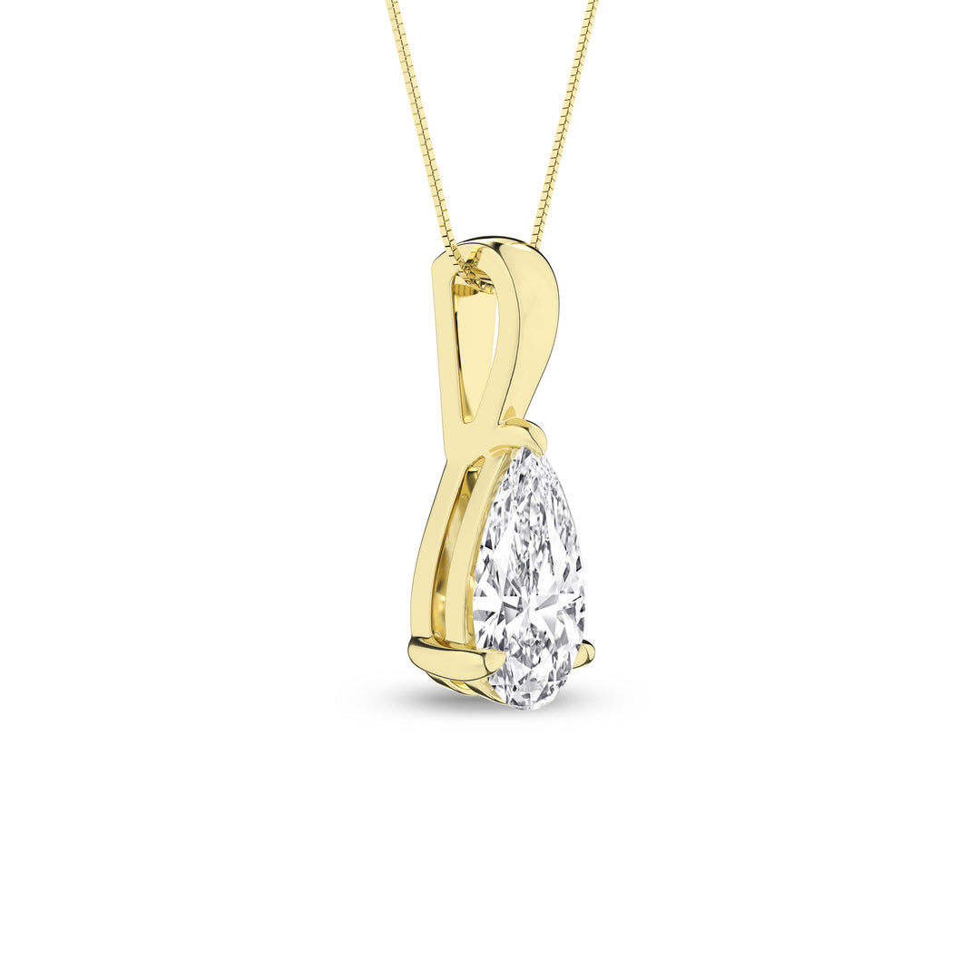 Solitaire Pendant (Pear) in 14K Yellow Gold – Silvadi Jewelry Aurora CO