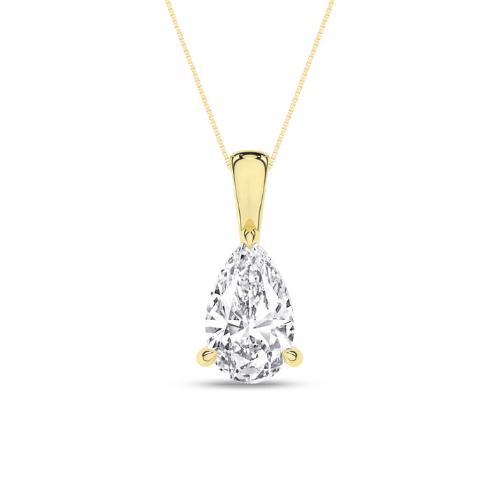 Solitaire Pendant (Pear) in 14K Yellow Gold – Silvadi Jewelry Aurora CO