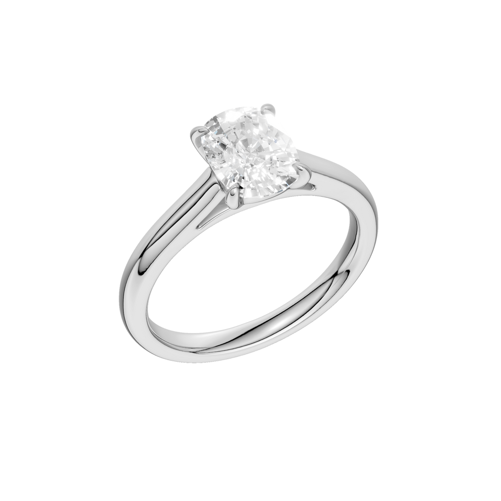 Solitaire Ring (Elongated Cushion) in 14K White Gold – Silvadi Jewelry Aurora CO