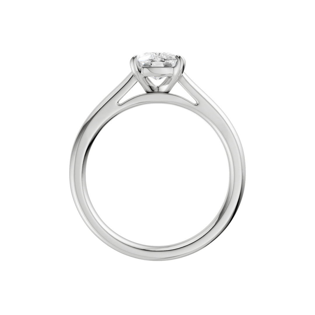 Solitaire Ring (Elongated Cushion) in 14K White Gold – Silvadi Jewelry Aurora CO