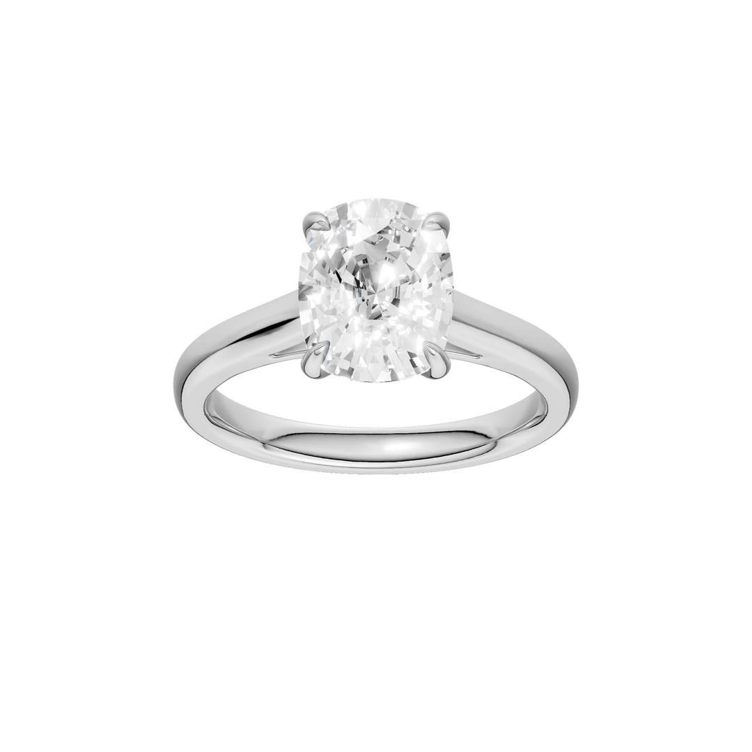 Solitaire Ring (Elongated Cushion) in 14K White Gold – Silvadi Jewelry Aurora CO