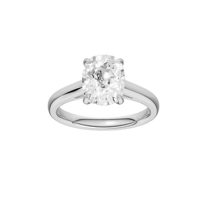 Solitaire Ring (Elongated Cushion) in 14K White Gold – Silvadi Jewelry Aurora CO