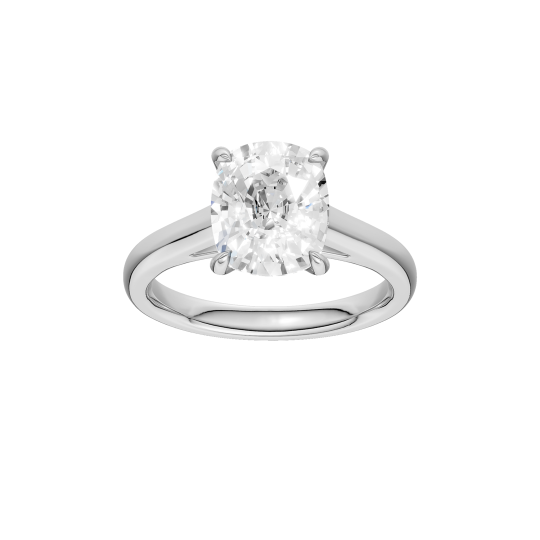 Solitaire Ring (Elongated Cushion) in 14K White Gold – Silvadi Jewelry Aurora CO