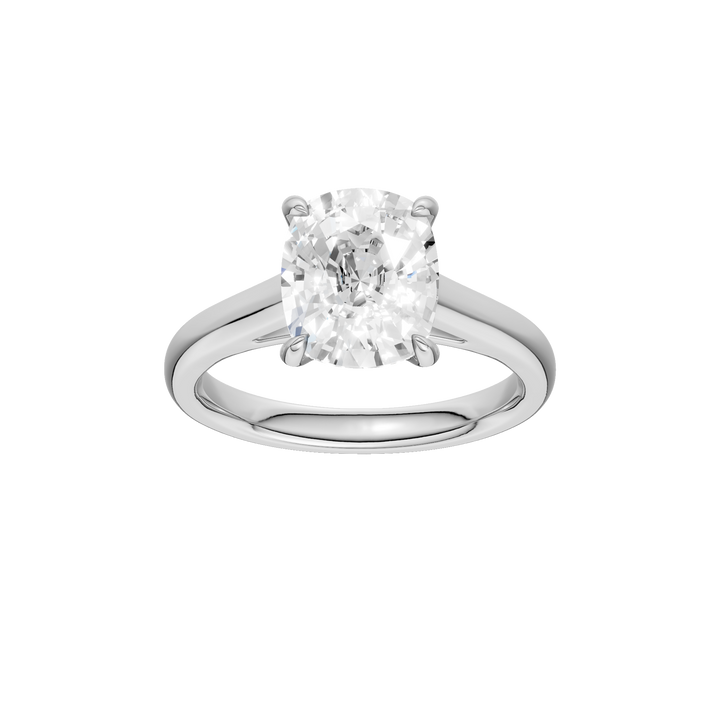 Solitaire Ring (Elongated Cushion) in 14K White Gold – Silvadi Jewelry Aurora CO