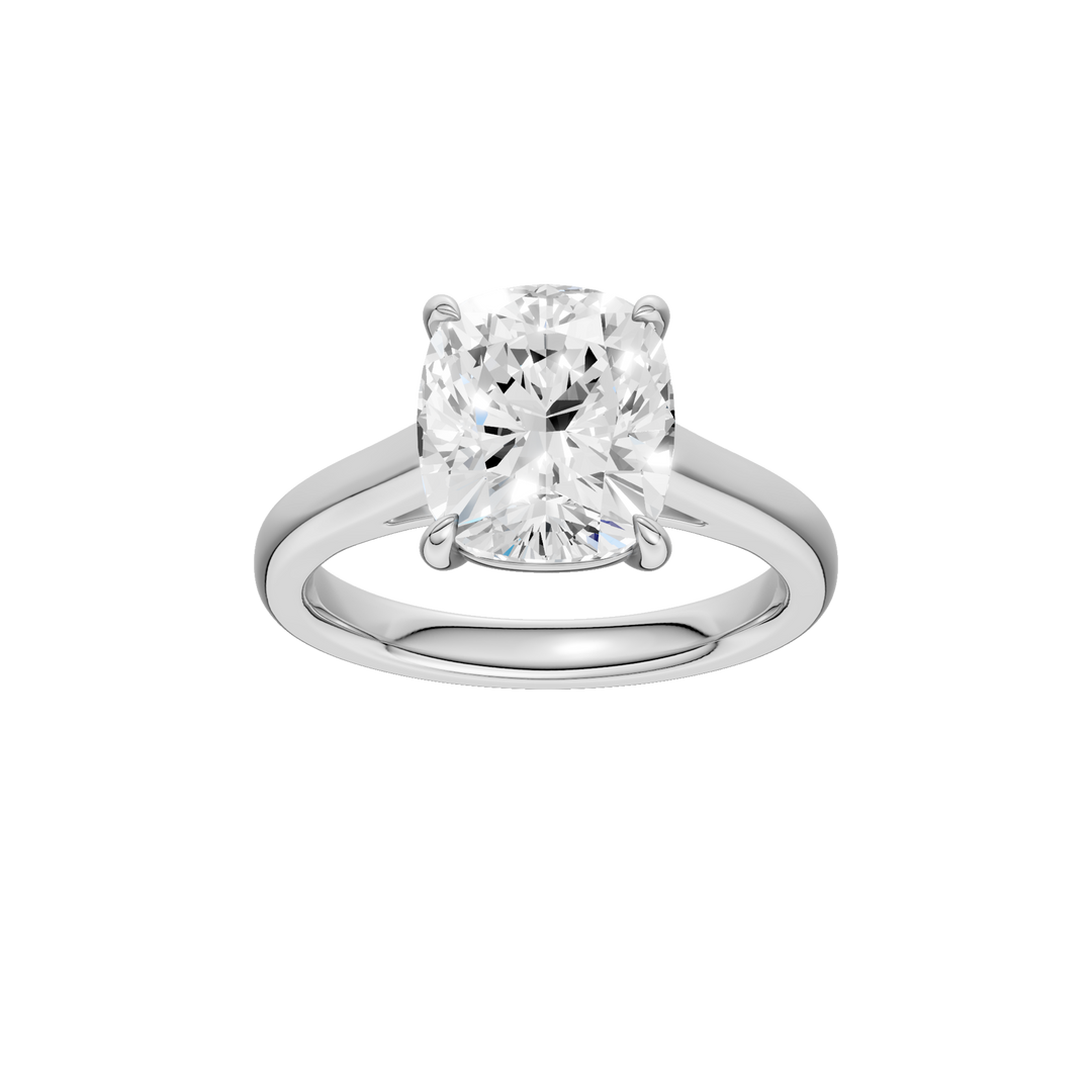 Solitaire Ring (Elongated Cushion) in 14K White Gold – Silvadi Jewelry Aurora CO
