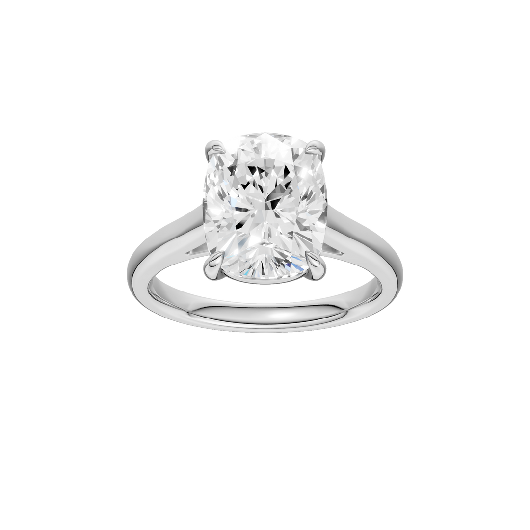 Solitaire Ring (Elongated Cushion) in 14K White Gold – Silvadi Jewelry Aurora CO