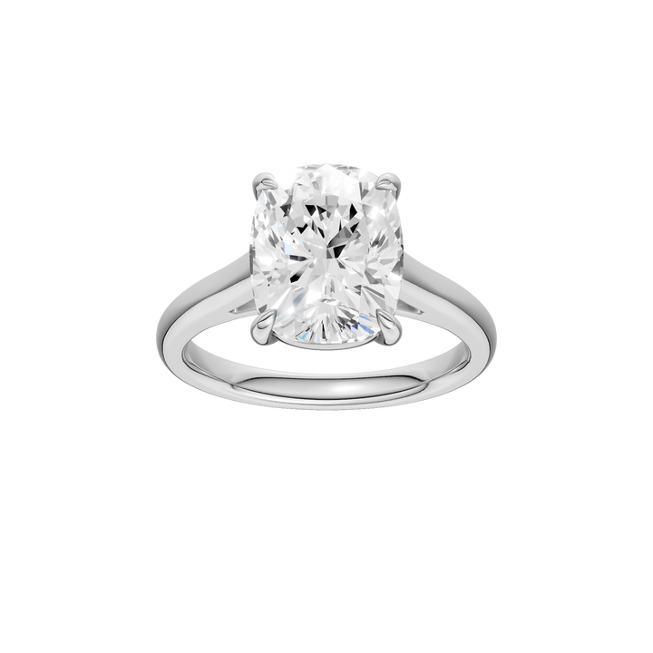 Solitaire Ring (Elongated Cushion) in 14K White Gold – Silvadi Jewelry Aurora CO