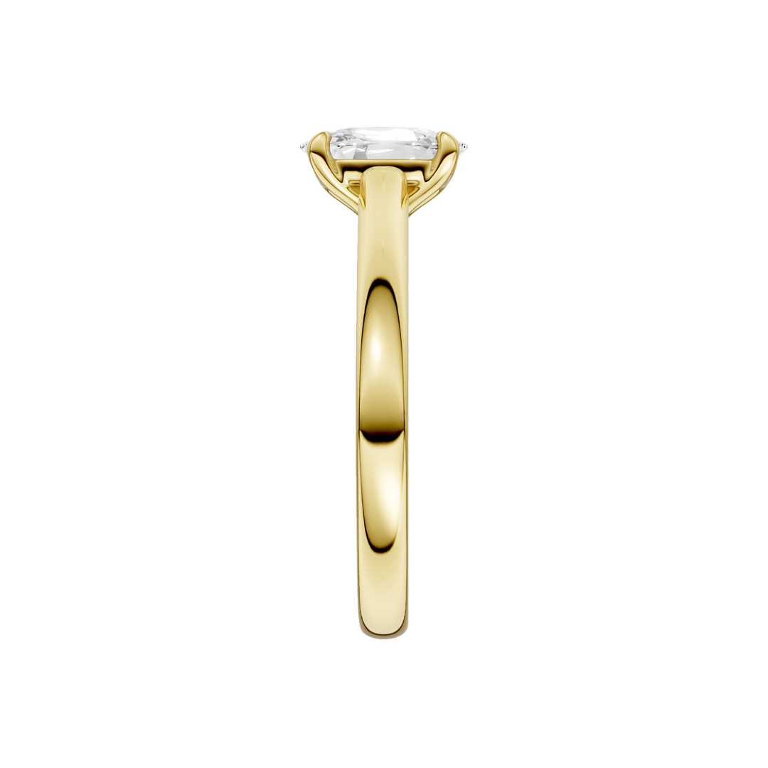 Solitaire Ring (Elongated Cushion) in 14K Yellow Gold – Silvadi Jewelry Aurora CO