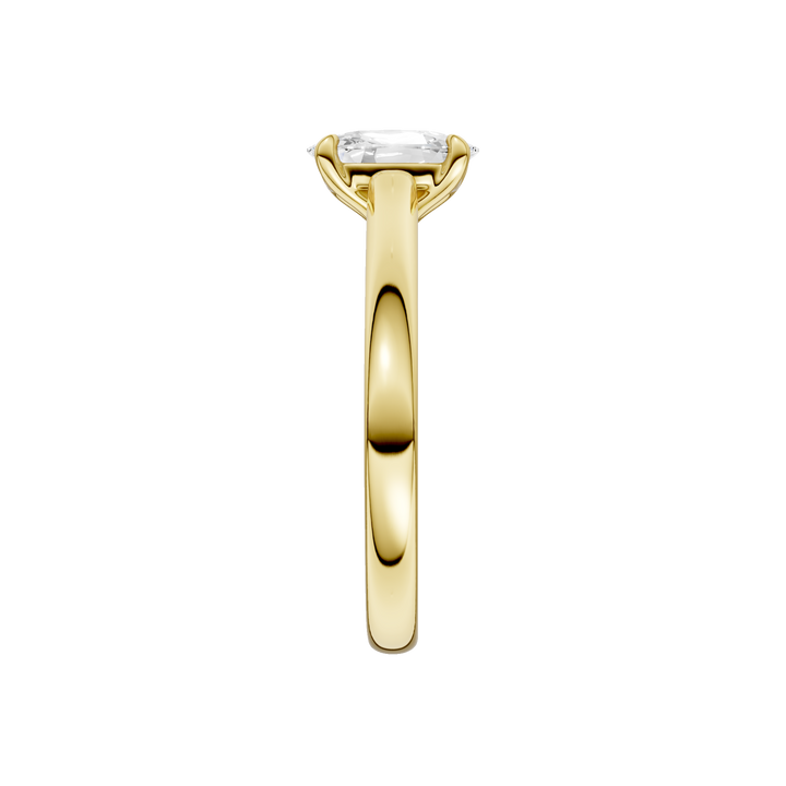 Solitaire Ring (Elongated Cushion) in 14K Yellow Gold – Silvadi Jewelry Aurora CO