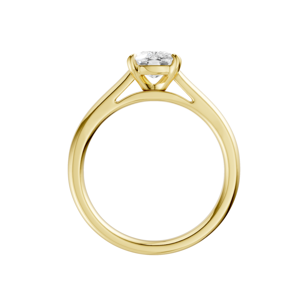 Solitaire Ring (Elongated Cushion) in 14K Yellow Gold – Silvadi Jewelry Aurora CO