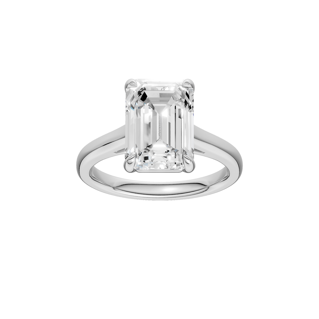 Solitaire Ring (Emerald) in 14K White Gold – Silvadi Jewelry Aurora CO