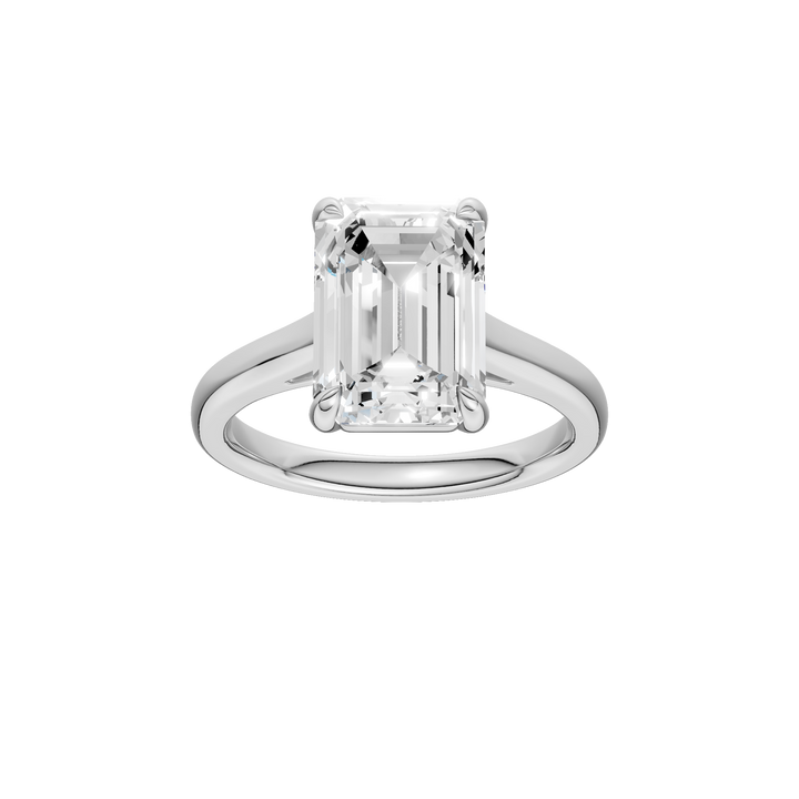 Solitaire Ring (Emerald) in 14K White Gold – Silvadi Jewelry Aurora CO