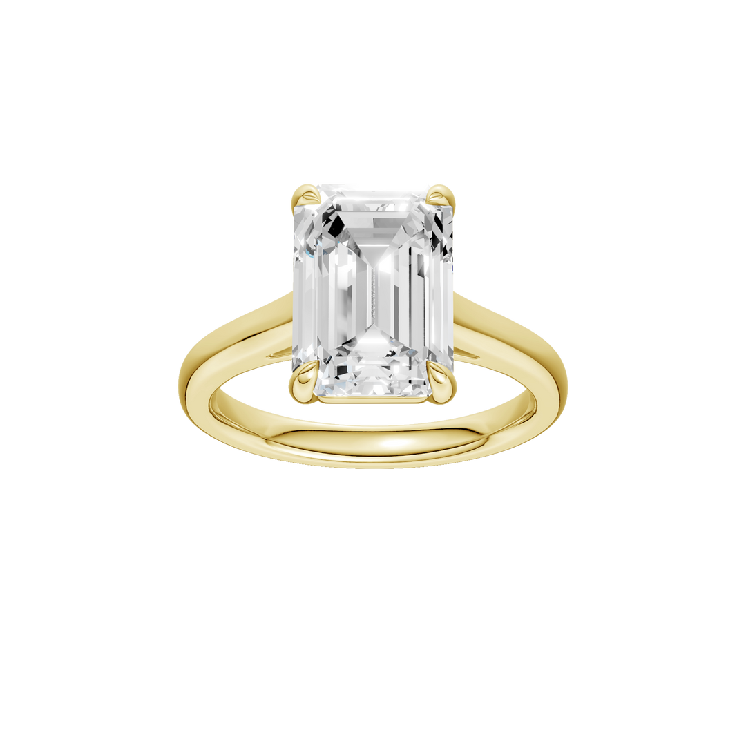 Solitaire Ring (Emerald) in 14K Yellow Gold – Silvadi Jewelry Aurora CO
