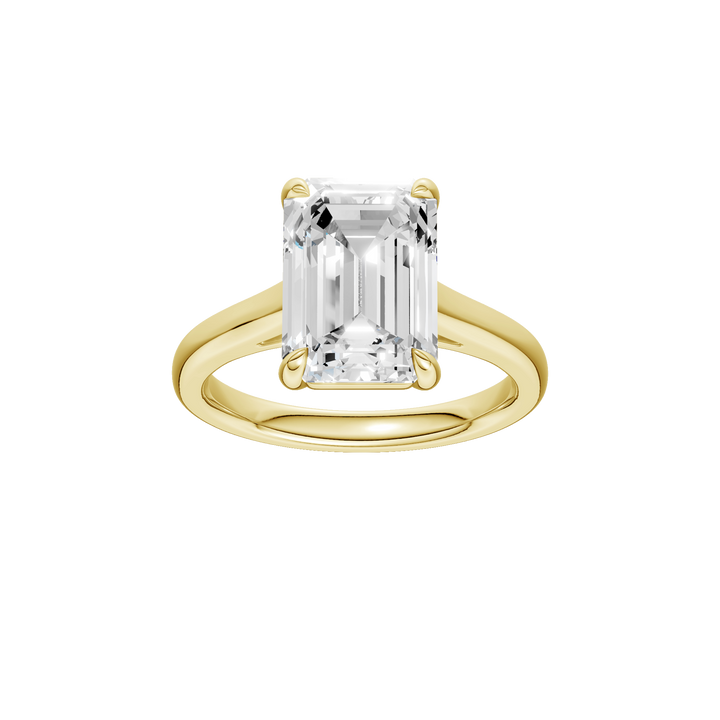 Solitaire Ring (Emerald) in 14K Yellow Gold – Silvadi Jewelry Aurora CO
