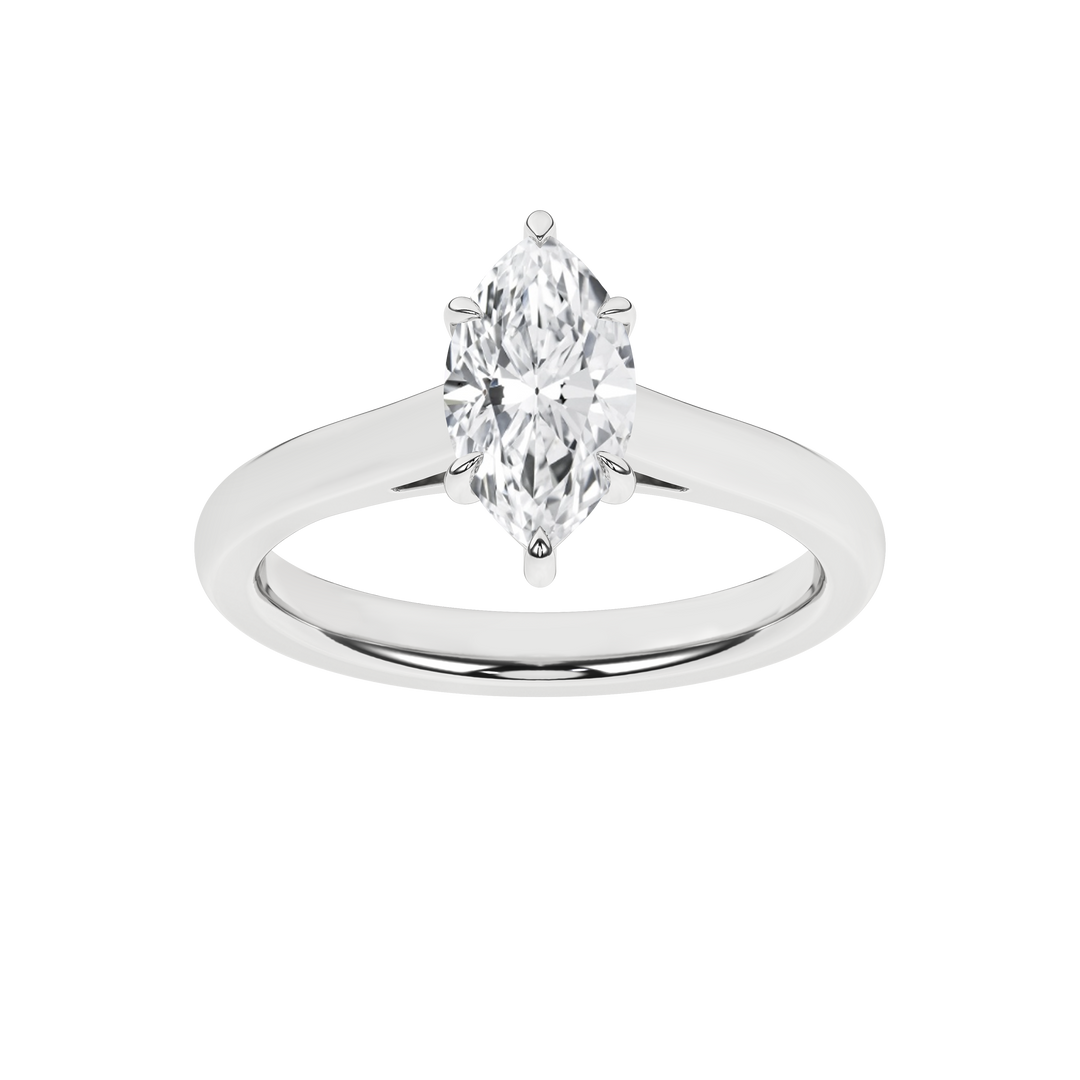 Solitaire Ring (Marquise) in 14K White Gold – Silvadi Jewelry Aurora CO
