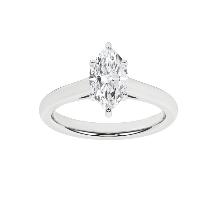 Solitaire Ring (Marquise) in 14K White Gold – Silvadi Jewelry Aurora CO