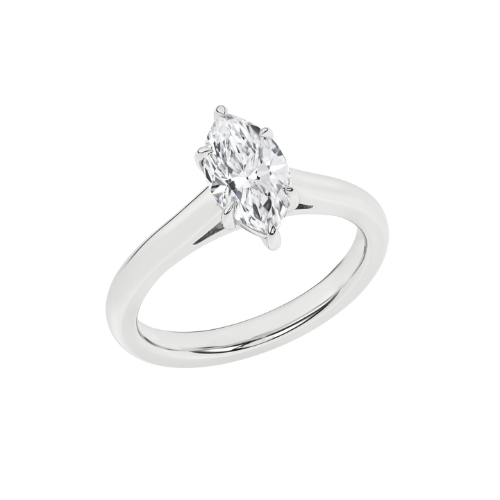 Solitaire Ring (Marquise) in 14K White Gold – Silvadi Jewelry Aurora CO