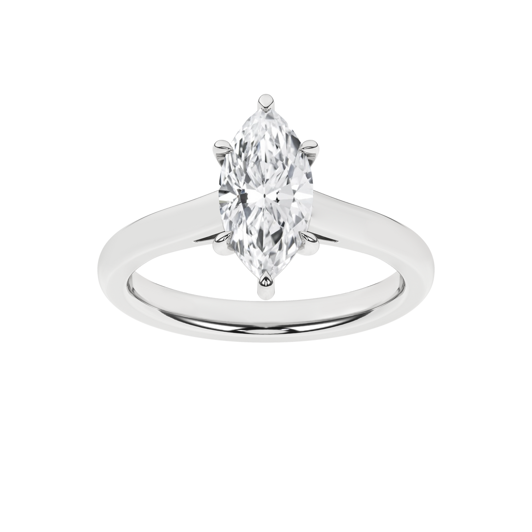 Solitaire Ring (Marquise) in 14K White Gold – Silvadi Jewelry Aurora CO