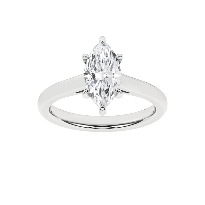 Solitaire Ring (Marquise) in 14K White Gold – Silvadi Jewelry Aurora CO