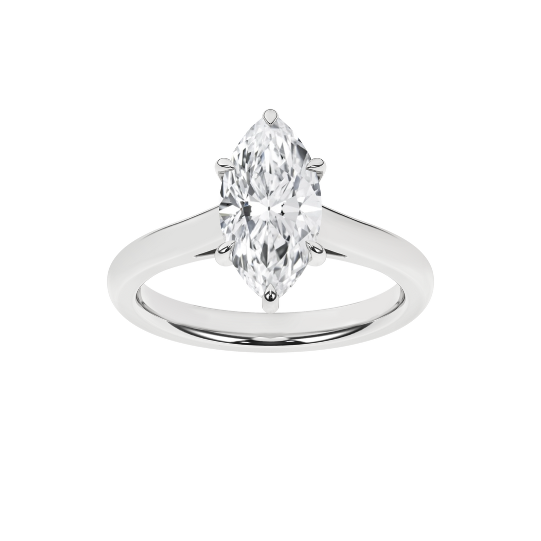 Solitaire Ring (Marquise) in 14K White Gold – Silvadi Jewelry Aurora CO