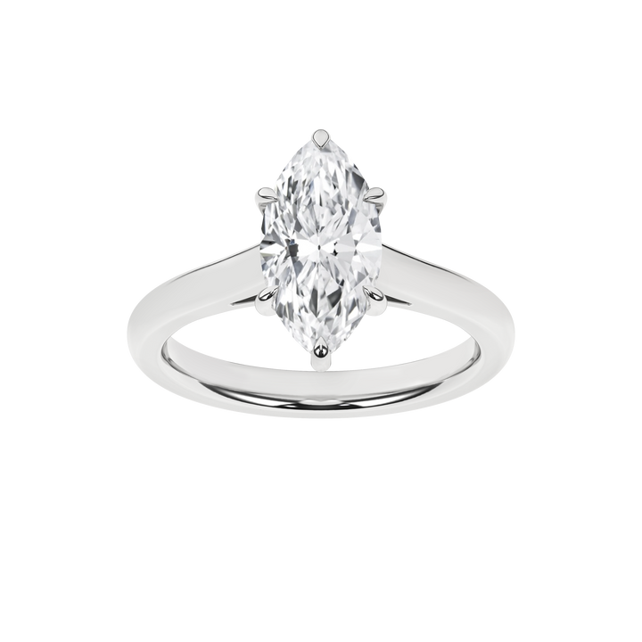 Solitaire Ring (Marquise) in 14K White Gold – Silvadi Jewelry Aurora CO