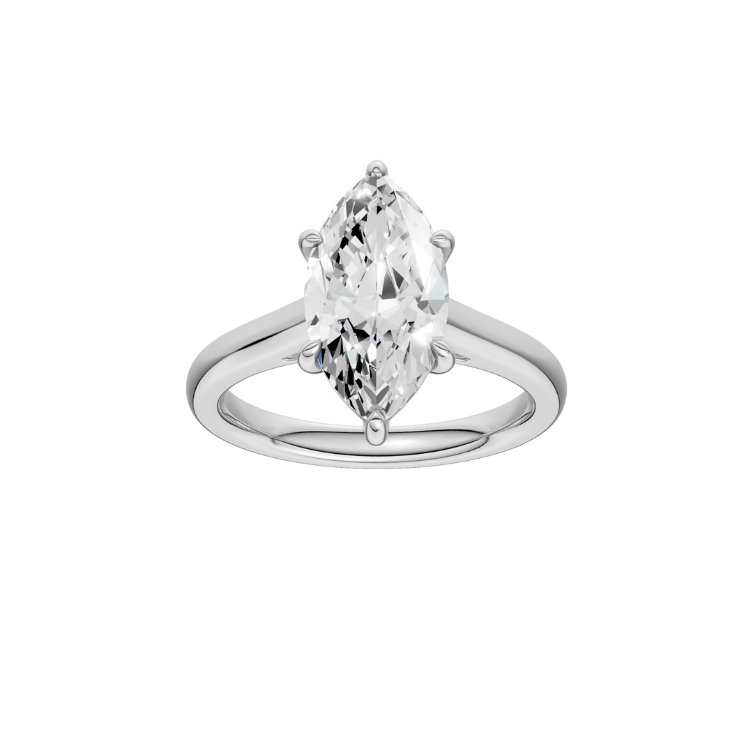 Solitaire Ring (Marquise) in 14K White Gold – Silvadi Jewelry Aurora CO