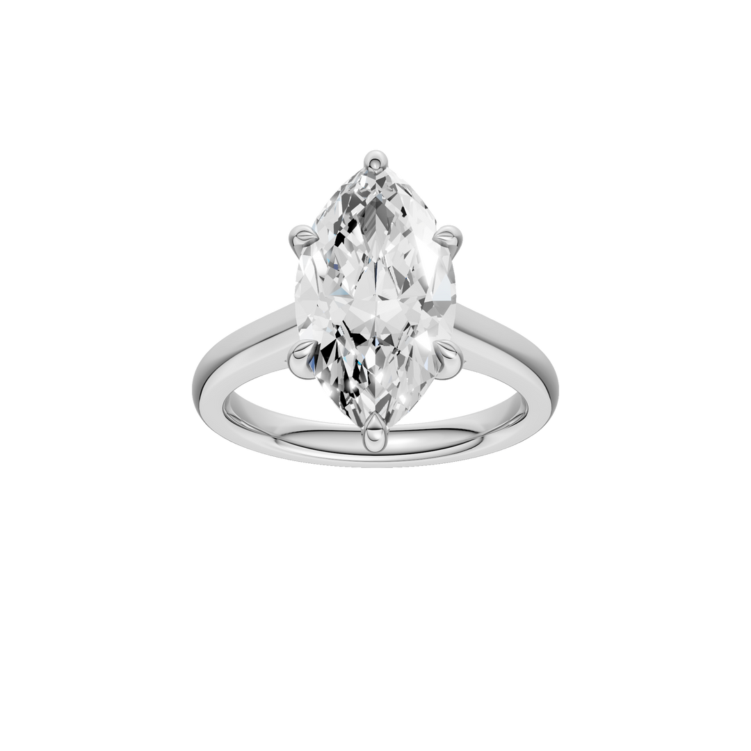 Solitaire Ring (Marquise) in 14K White Gold – Silvadi Jewelry Aurora CO