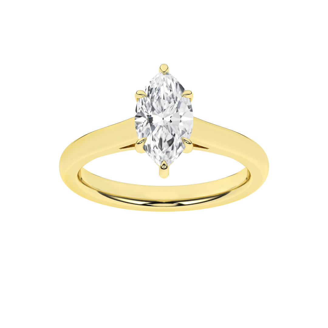 Solitaire Ring (Marquise) in 14K Yellow Gold – Silvadi Jewelry Aurora CO