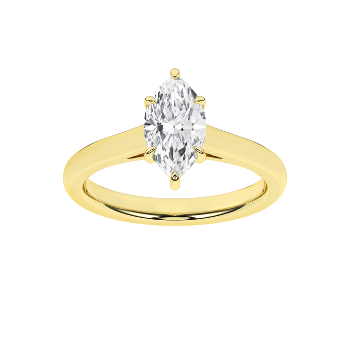Solitaire Ring (Marquise) in 14K Yellow Gold – Silvadi Jewelry Aurora CO