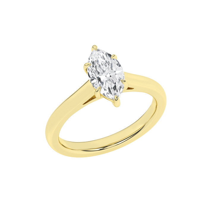 Solitaire Ring (Marquise) in 14K Yellow Gold – Silvadi Jewelry Aurora CO