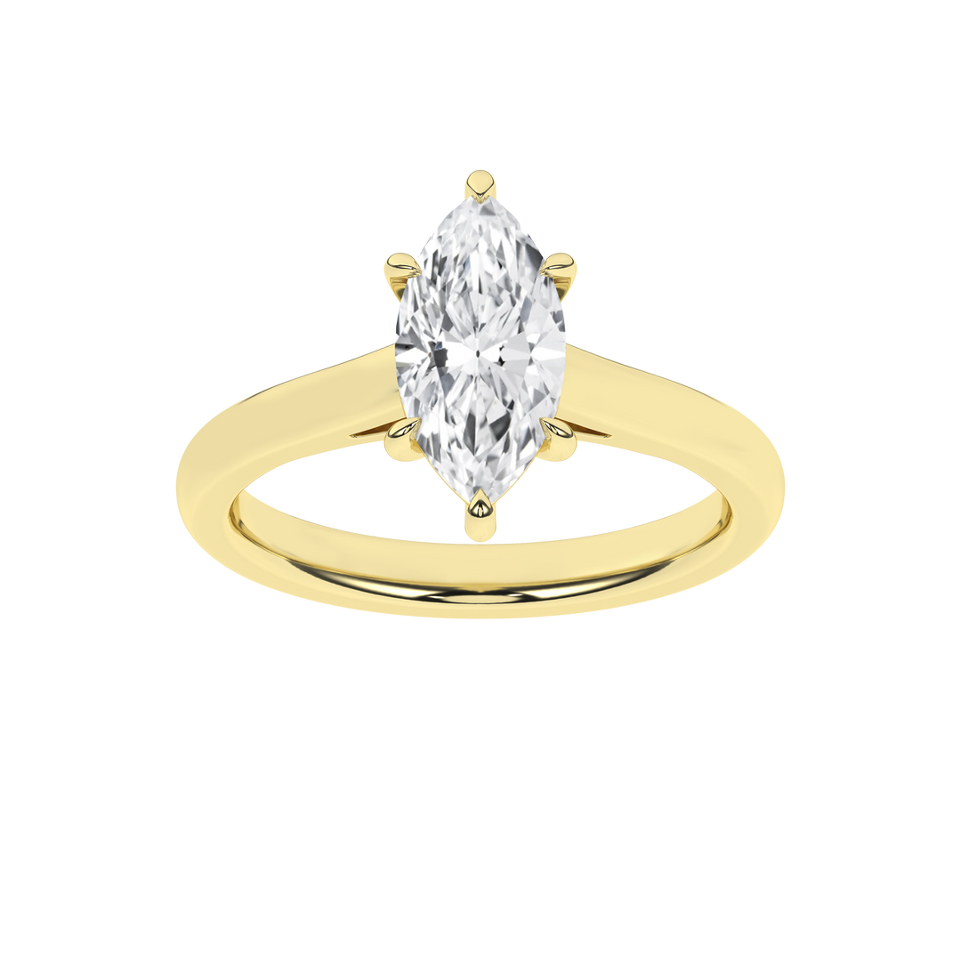 Solitaire Ring (Marquise) in 14K Yellow Gold – Silvadi Jewelry Aurora CO